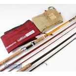 2x Match/Spinning rods – an interesting S Lee Redditch 12ft 3pc whole cane butt and glass fibre