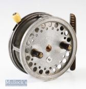 Hardy Bros Alnwick The ‘Super Silex’ 3 ¾” alloy reel internally stamped T.A with ribbed brass