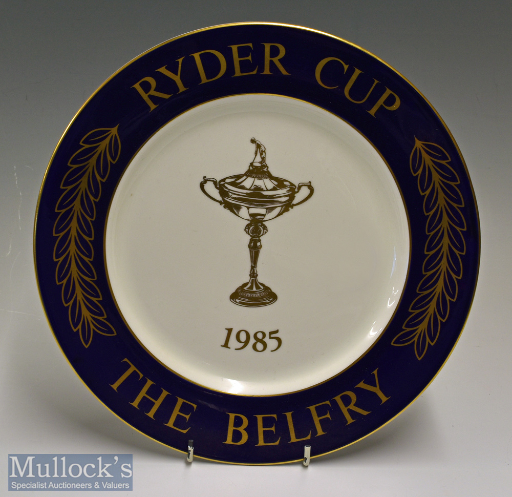 Scarce 1985 Ryder Cup Golf Aynsley Bone China Commemorative Plate - played at The Belfry and ltd