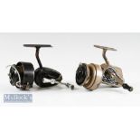 J W Young & Sons The Ambidex No.2 spinning reel and Mitchell Made In France with folding handle both