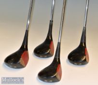 4x Ping Black laminated golf woods – nos. 1^ 3^ 4 and 5 – used condition with various replaced grips