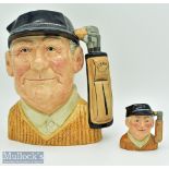 Royal Doulton Golf Character Jugs (2): to incl large Golfer D6623 together with small Golfer D6757
