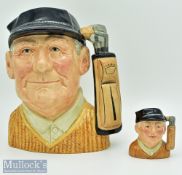 Royal Doulton Golf Character Jugs (2): to incl large Golfer D6623 together with small Golfer D6757