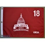 2011 US Open Golf Championship 18th Hole screen printed pin flag – played at The Congressional and