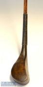 H Philp longnose dark stained fruit wood short spoon c1840 – elegant hook faced with original horn