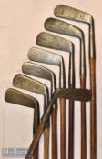 Selection of mostly metal and some brass golf putters (8) – J Bremner round back blade^ Spalding