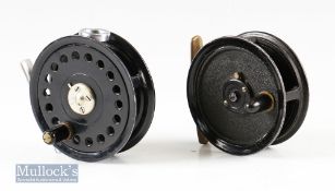 Ogden Smiths London ‘Flyos’ 2 7/8” trout fly reel in black together with a Milward Flycraft 3” fly