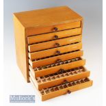 Wooden Fly reservoir containing 300+ assorted dry and wet flies having eight drawers with