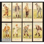 Scarce part set of 8 (of 50) Cope Bros & Co golf cigarette cards - titled “Cope’s Golfers” c1900