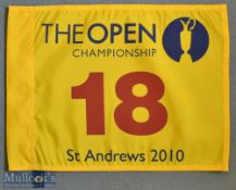 2010 Official R&A Open Golf Championship 18th Pin Flag – played at St Andrews and won by Louis