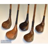 Selection of various size golf club woods (5) – Joe Kirkwood driver with alloy sole insert and fibre