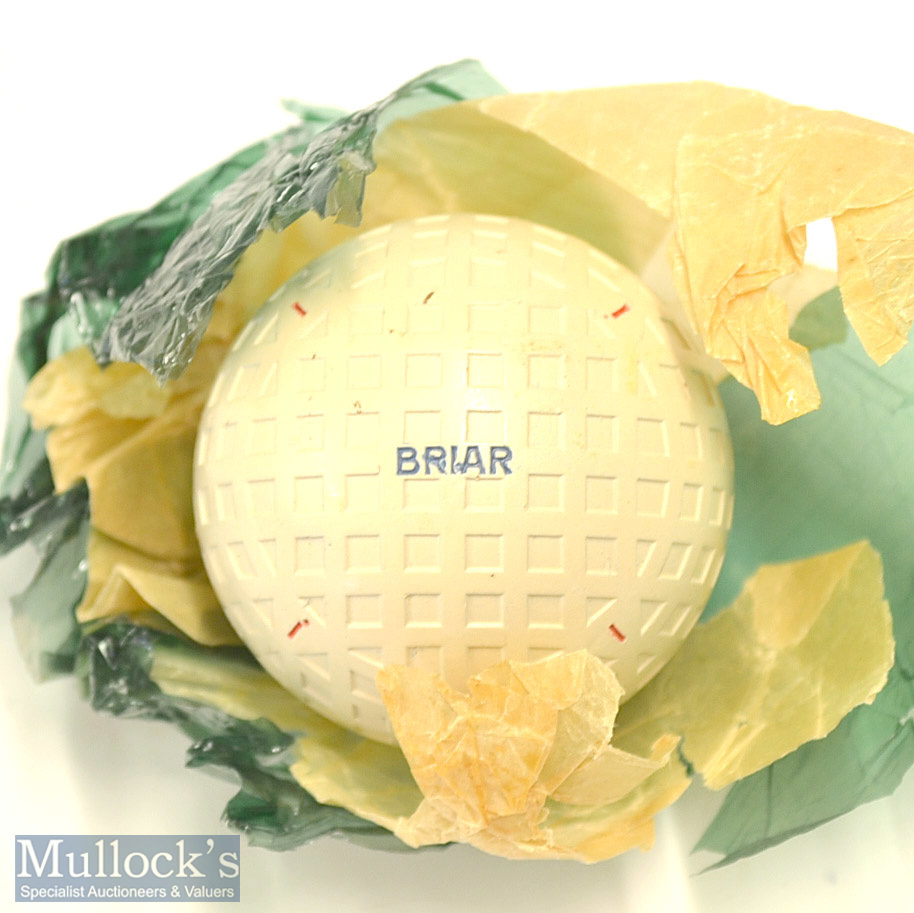 Good The Briar No. 1 square mesh dimple golf ball: stamped England and red no.1 to 8 corners -