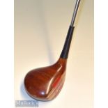 Fine refurbished MacGregor Jackie Burke light stained persimmon driver – with rear circular lead