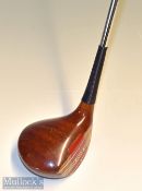 Fine refurbished MacGregor Jackie Burke light stained persimmon driver – with rear circular lead