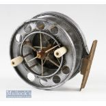 Un-named Allcock Aerial 4” centre pin reel with professionally replaced twin handles^ o/w all