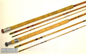 2x fully restored Avon/Competition split cane rods (2): an Avon style closed burgundy whipped 12ft