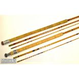 2x fully restored Avon/Competition split cane rods (2): an Avon style closed burgundy whipped 12ft