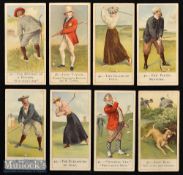 Scarce part set of 8 (of 50) Cope Bros & Co golf cigarette cards - titled “Cope’s Golfers” c1900