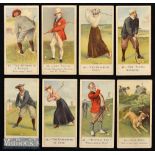 Scarce part set of 8 (of 50) Cope Bros & Co golf cigarette cards - titled “Cope’s Golfers” c1900