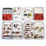 Wheatley ‘Silmalloy’ fly cases both 6” in length with hooks internally and a selection of flies^