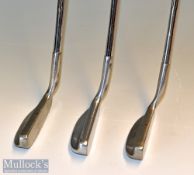 3x iconic Wilson flanged sole blade putters – 2x Model 8813 (one with the original Wilson Staff