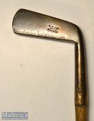 Willie Wilson St Andrews bronzed gun metal straight blade putter c1890 – with thick head^ sharp neck