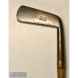 Willie Wilson St Andrews bronzed gun metal straight blade putter c1890 – with thick head^ sharp neck