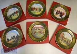 Set of 6 Spode “Antique Golf Series” Bone China Plates: ltd ed 2000 (each with different