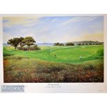 John McNulty and Christy O’Connor Jr signed ltd ed colour golf print - titled “Portmarnock Evening