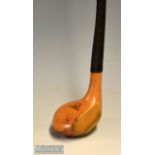 Fine R Forgan Crown golden persimmon scare neck long brassie c1901 – stunning head stamp and full