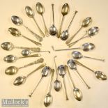 Hallmarked Silver Golf Teaspoon Selection: including 5 golf club handled examples^ 3 DCL North of