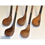 Collection of late scare neck golf club drivers (5) W Rea & Sons driver^ T Simpson driver^ Gibson