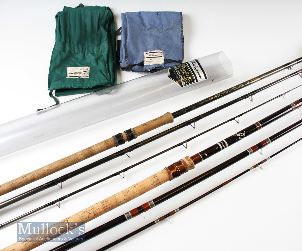 3x various Shakespeare Match/Carp Rods – President II Super Match 12ft 3pc carbon sign of use c/w