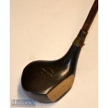 Fine and scarce Slazenger New York Pat threaded hosel driver with brass sole plate – the stamped