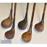 Selection of varying size golf club woods (5) – Ted Parrs Own Model large head driver^ A Kettley mid