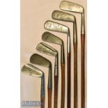 Collection of Cochrane’s golf irons (7) – Maxwell mashie and a mid iron^ mashie and mid iron stamped