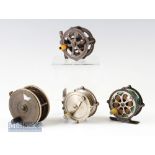 Varied Selection of brass reels to include an interesting an unnamed interchangeable side casting