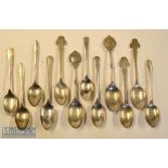 Hallmarked Silver Golf Teaspoon Selection: assorted designs and hallmarks including; two HGC^