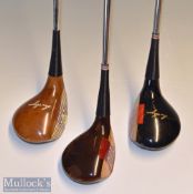 Collection of fine Ben Hogan Persimmon woods (3) – early Slazenger Ben Hogan no.3 wood with white