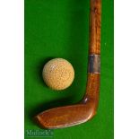 Fine Persimmon socket head Sunday golf Walking Stick – with metal sole insert fitted with 3 small