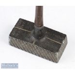 Rare Samuels Patent “The Cert” croquet style rectangular block centre shaft bore thro’ alloy