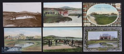 Interesting selection of early Leven and Lundin Links Fife golf course and golf club house postcards