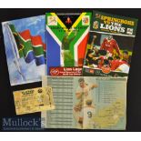 1997 British Lions in South Africa Rugby Test Programmes et al (5): With press fixture list cutting^
