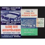 1960 FA Cup Final Blackburn Rovers v Wolverhampton Wanderers Football Programme and Ticket date 7