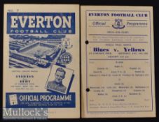 1948/49 Everton Public Trial Match Football Programme Blues v Yellows date 14 Aug^ together with
