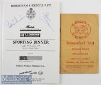 Birmingham& Solihull RFC Signed Dinner Menu date 1991