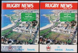 1983 Australia v Argentina Rugby Programmes (2): Both Test match programmes from Ballymore^ Brisbane