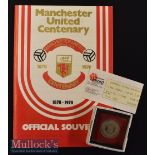 1978 Manchester United v Real Madrid Centenary Football Programme and Ticket together with