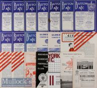 1966/7 Barrow AFC Football Programmes including 11 homes Aldershot^ Barnsley^ Bradford PA^