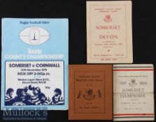 1930s-1970s Somerset Rugby Handbook/Programmes (4): Rare 1934-5 immaculate County Handbook^ packed